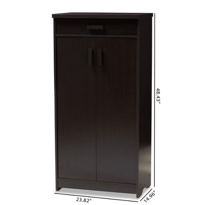 Bienna Modern And Contemporary Finished Shoe Cabinet Dark Brown - Baxton Studio 11 Bienna Modern And Contemporary Finished Shoe Cabinet Dark Brown - Baxton Studio - Image 11