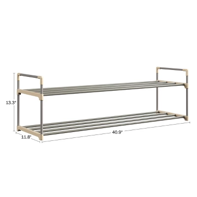 Hastings Home 12-Pair Freestanding 2-Tier Shoe Storage Rack – Black 1 Hastings Home 12-Pair Freestanding 2-Tier Shoe Storage Rack – Black