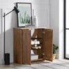 31" Bethel Acacia Wood Shoe Cubbie Storage Cabinet Natural - Alaterre Furniture