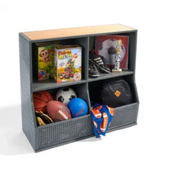 Badger Basket Metal And Bamboo MultiBin Storage Cubby Charcoal/Natural 9 Badger Basket Metal And Bamboo MultiBin Storage Cubby Charcoal/Natural -Storage Store GUEST 7792094c 3a86 4777 a349 30a91da02f4a