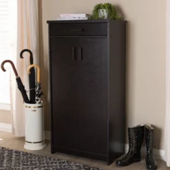 Bienna Modern And Contemporary Finished Shoe Cabinet Dark Brown - Baxton Studio 18 Bienna Modern And Contemporary Finished Shoe Cabinet Dark Brown - Baxton Studio -Storage Store GUEST 78178a4c f5c0 4d3a a243 efa028399c1f