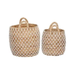 2pk Banana Leaf Storage Baskets Brown/White - Olivia & May -Storage Store GUEST 78544358 7414 43bf bd39 a749505f5d1f