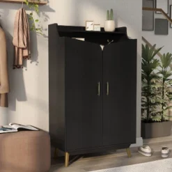 Tamworth Double Door Shoe Cabinet Black - MiBasics -Storage Store GUEST 7e33daeb 79d0 4523 bf25 0c9099b2328e