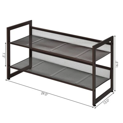 Tangkula Iron Shoe Shelf 2/3/4-Tier Space Saving Layered Shoes Shelving Shoes Storage Organizer 4 Tangkula Iron Shoe Shelf 2/3/4-Tier Space Saving Layered Shoes Shelving Shoes Storage Organizer - Image 4