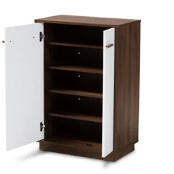 Mette Walnut Finished Wood Shoe Cabinet White - Baxton Studio -Storage Store GUEST 862d1738 295e 4fae 8ed5 43996ed61ccb