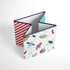 Bacati - Space Multicolor Boys Cotton Storage Box Small