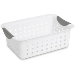 Sterilite White Small Ultra Basket Durable Plastic Storage Totes Bins For With Titanium Inserts For Home Organization -Storage Store GUEST 8985c7cd b78f 44a8 ba69 2c80a419d538