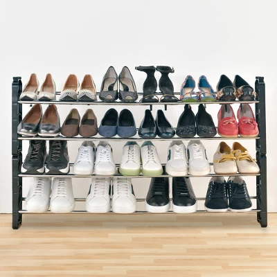 Seville Classics 4 Tier Expandable Stackable 20 Pair Shoe Rack Organizer 11 Seville Classics 4 Tier Expandable Stackable 20 Pair Shoe Rack Organizer - Image 11