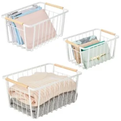 MDesign Metal Garage, Home Storage Organizer Basket - Set Of 3 -Storage Store GUEST 8a9500f9 1a76 4689 a08b 0b34d4ee391f