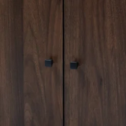 Rossin Walnut Finished 2 Door Wood Entryway Shoe Storage Cabinet With Open Shelf Brown - Baxton Studio -Storage Store GUEST 8ee59587 53e6 4df1 9893 a43b1ada59ec