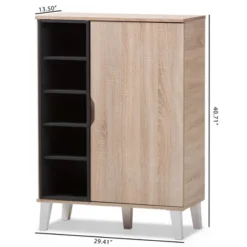 Adelina Mid - Century Modern 1 - Door Wood Shoe Cabinet - Brown - Baxton Studio -Storage Store GUEST 8f0ca6f0 9781 42bb b6c6 f701176bdae3