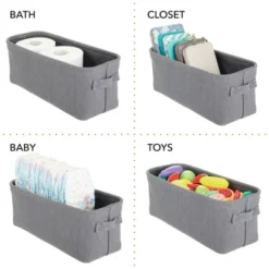 MDesign Cotton Fabric Bathroom Storage Organizer Bin, Tall, 4 Pack -Storage Store GUEST 8f791abb a75d 4bcd 994d d10abd767ad1