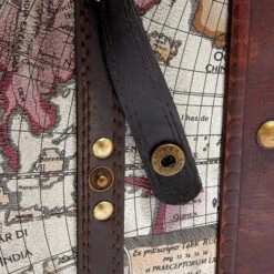 Okuna Outpost Wooden Travel Wine Bottle Box For Storage, World Map Design, 11 X 8.5 X 9.8 In. -Storage Store GUEST 8ffe8176 eef4 4386 ab57 a585d8e910e3