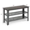 3-Tier Shoe Rack，Industrial Shoe Bench With Storage Shelves For LivingRoom Grey