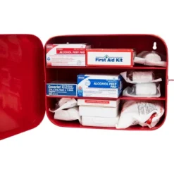 Mind Reader Galvanized Steel Vintage First Aid Storage Box, Wall Mounting Container With Buckle Lock, Organizer For Medical Supplies, Locking Tin, Red -Storage Store GUEST 914f024e d960 417e 8045 a5fb1cce9c7e