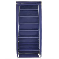 Home Basics 8 Tier Portable Polyester Shoe Closet, Navy -Storage Store GUEST 9197435c b4a0 4eb3 864d 7b46be63cd68