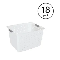 Sterilite Deep Ultra Plastic Storage Bin Organizer Basket W/ Handles