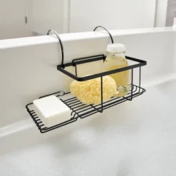 Everett Over Side Bathtub Caddy Matte Black - IDESIGN -Storage Store GUEST 93df6c9e 99eb 4570 9c48 6af196011ba3