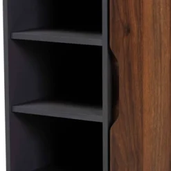 Idina Mid-Century Wood 1 Door Shoe Cabinet Dark Brown/Gray - Baxton Studio -Storage Store GUEST 94b5ea37 fa01 4d7d be32 c719d9673255