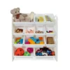 UNiPLAY Toy Organizer With Removable Storage Bins, Multi-Bin Organizer For Books, Building Blocks, School Materials, Toys With Baseplate Board Frame