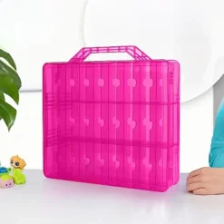 Bins & Things Toys Organizer Storage Case With 48 Compartments Compatible With LOL Surprise Dolls, Pink