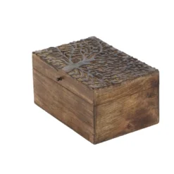 Set Of 3 Rustic Carved Mango Wood Boxes - Olivia & May -Storage Store GUEST 96b6b66a ad01 49f0 84b1 b114e66cf519