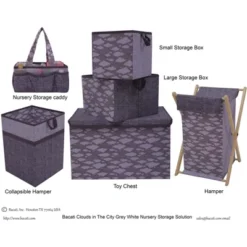Bacati - Clouds In The City White/Gray Storage Toy Chest -Storage Store GUEST 970ebb26 9f3f 4c82 a744 15d6539adc0f