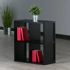 27" Timothy Shelf 2X2 Slots Black - Winsome -Storage Store GUEST 98e9c638 5f5d 43c6 8eb1 9876707088fc