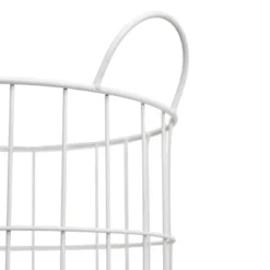 White Metal Rolling Basket - Foreside Home & Garden -Storage Store GUEST 9927631b 3d0e 4088 95af 1587a7c69d54
