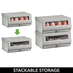 MDesign Stackable Fabric Closet Storage Shoe Box - Large -Storage Store GUEST 9b8c3579 b2d0 4e2a 86dd 79c58d06357f