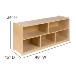 Flash Furniture Wooden School Classroom Storage Cabinet/Cubby For Commercial Or Home Use - Safe, Kid Friendly Design (Natural) -Storage Store GUEST 9c85358a fec8 4466 a0d0 afb1b2023c84 1