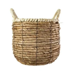 Wrapped Rim Basket Banana Leaf, Corn Husk & Metal - Foreside Home & Garden -Storage Store GUEST 9f7eef54 1db3 41bd 8c15 94013906f22c
