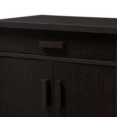 Bienna Modern And Contemporary Finished Shoe Cabinet Dark Brown - Baxton Studio 4 Bienna Modern And Contemporary Finished Shoe Cabinet Dark Brown - Baxton Studio - Image 4