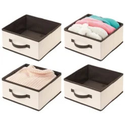 MDesign Fabric Modular Closet Organizer Box For Cube Units, 4 Pack -Storage Store GUEST a034e885 a36a 4be7 a813 9610991ddb52