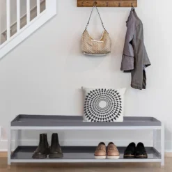 Happimess Industrial Compact 10.75" 6-Pair 2-Tier Iron Shoe Rack -Storage Store GUEST a385ccfe e702 47dc 8a8c 59dd9f75ae24