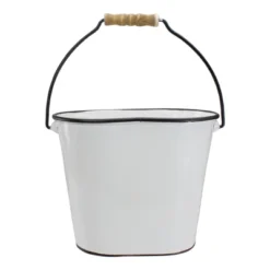 Northlight 10.5" White And Black "Farmer's Market" Lemon's Metal Bucket With Handle -Storage Store GUEST a38d08a4 b13d 4e12 ba77 19232a46b78a