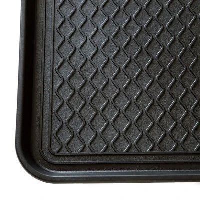 Large All-Weather Indoor/Outdoor Boot Tray - Weather-Resistant Plastic Shoe Mat With Raised Edge For Entryways, Decks, And Patios By Stalwart (Black) 3 Large All-Weather Indoor/Outdoor Boot Tray - Weather-Resistant Plastic Shoe Mat With Raised Edge For Entryways, Decks, And Patios By Stalwart (Black) - Image 3