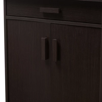 Bienna Modern And Contemporary Finished Shoe Cabinet Dark Brown - Baxton Studio 6 Bienna Modern And Contemporary Finished Shoe Cabinet Dark Brown - Baxton Studio - Image 6