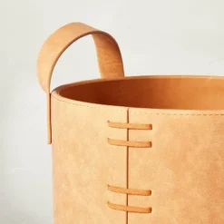 Faux Leather Storage Bin Camel Brown - Hearth & Hand™ With Magnolia -Storage Store GUEST a690a4f2 fdff 45a8 bfee d68985dd8506