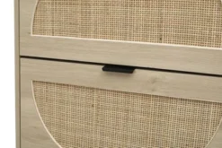 Ari 63.9" H Modern Space-Saving Shoe Rack Storage Cabinet With Rattan And Mirror Doors For 24 Pairs And 4 Flip Down Drawers -Maison Boucle -Storage Store GUEST a7367174 e6ca 425b 8406 17afb36cca21