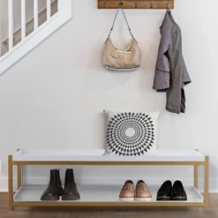 Happimess Industrial Compact 10.75" 6-Pair 2-Tier Iron Shoe Rack -Storage Store GUEST a778ac1b f5f3 4033 8ff5 7412d80f6e52