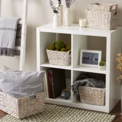 Design Imports Set Of 5 White Wash Hyacinth Baskets -Storage Store GUEST ab58cc43 cf1d 48df b6e7 07160496e829