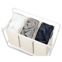 Whitmor Retro Triple Laundry Sorter White -Storage Store GUEST aba65385 28da 49a8 acc4 c1c7f0972966