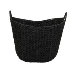 Household Essentials Tall Scoop Basket Paper Rope Black -Storage Store GUEST abdc9362 4491 4251 a93d 32fd0d5e638c