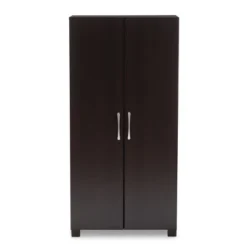 Marine Wenge Finished 2 Door Wood Entryway Shoe Storage Cabinet Brown - Baxton Studio -Storage Store GUEST ac8c2d45 b68d 4d78 b261 753920d15000