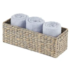 MDesign Natural Woven Water Hyacinth Bathroom Storage Organizer Basket -Storage Store GUEST b0937649 0ec7 423c 8749 be847011248b
