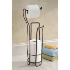 IDESIGN Axis Metal Freestanding Toilet Paper Tissue Holder Bronze -Storage Store GUEST b0b06ab4 8949 4ec8 af41 b4b6689661e6