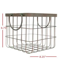 Patina Metal Basket - Foreside Home & Garden -Storage Store GUEST b11d758f c911 49ab 9a84 b80d503ae6d7