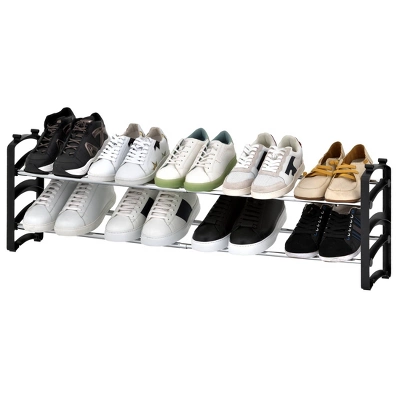 Seville Classics 4 Tier Expandable Stackable 20 Pair Shoe Rack Organizer 2 Seville Classics 4 Tier Expandable Stackable 20 Pair Shoe Rack Organizer - Image 2