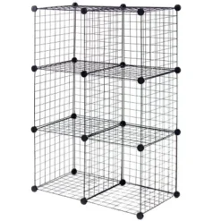 Costway 6 Cube Grid Wire Organizer Wardrobe Shelves Bookcase DIY